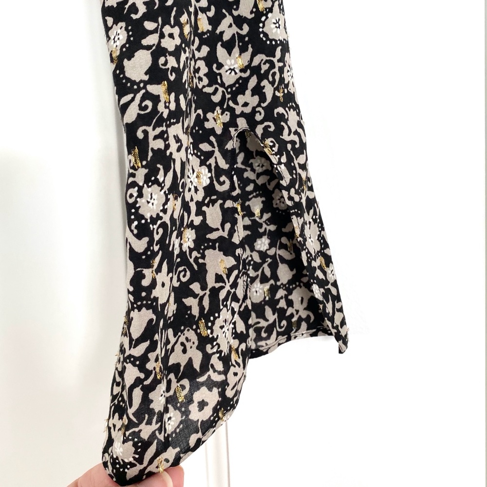 Zara Floral Long Sleeve Button up Crop Blouse - Small - Picture 7 of 8